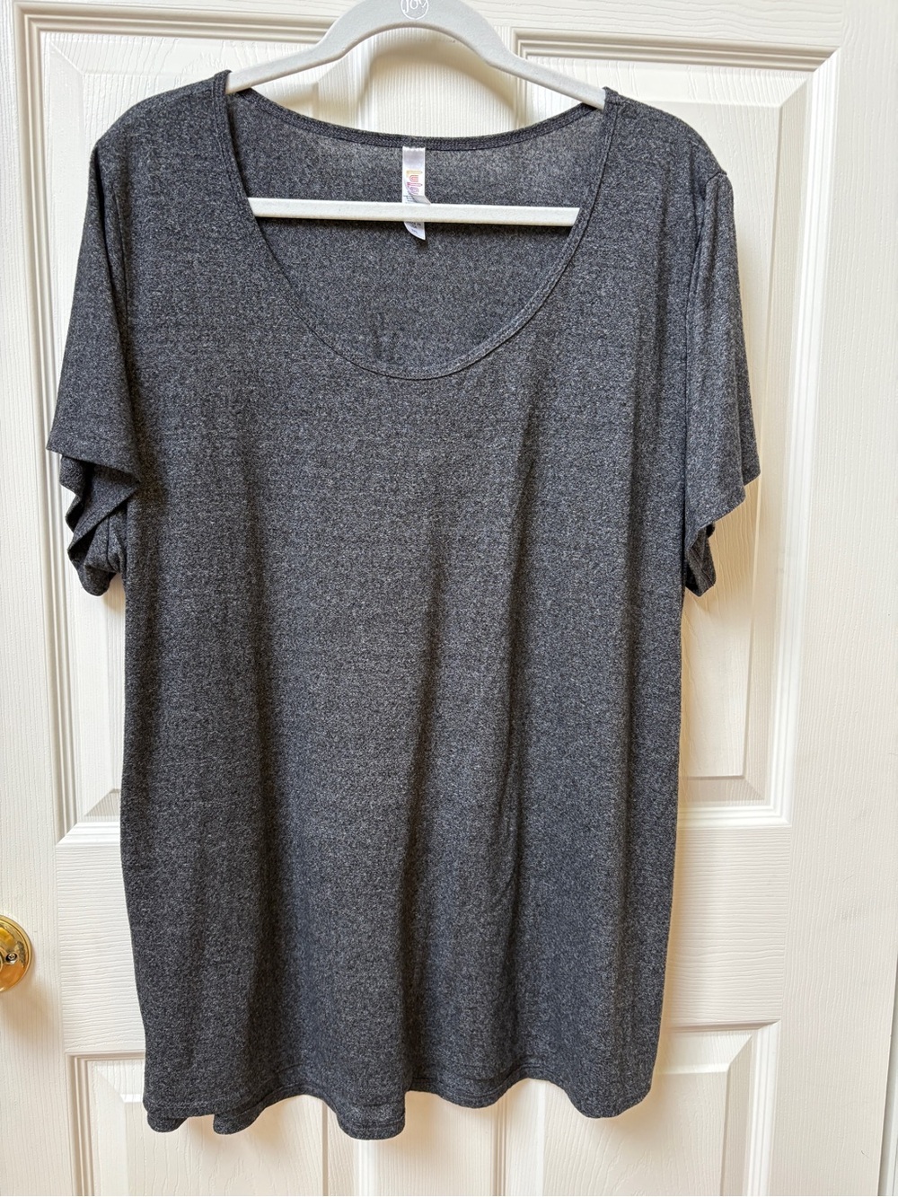 LuLaRoe Short Sleeve Scoop Neck Top - Charcoal